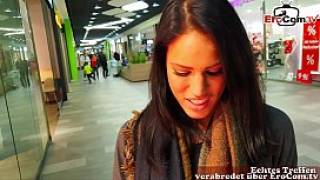 German amateur latina teen public pick up in shoppingcenter and pov fuck with huge cum loads