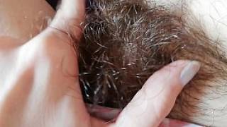Super hairy bush pussy in panties close up compilation