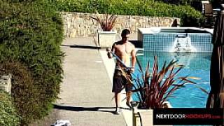 Nextdoorhookups gorgeous brunette cheats on hubbie with hot poolboy