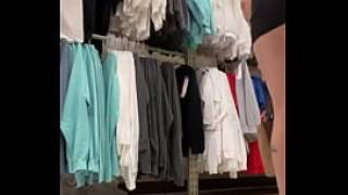 Laina marie natural beauty does nudity in store while shopping