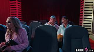 Movie theatre had teen couple fucking disburbing old people trying to watch