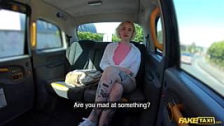 Fake taxi blonde gets a hard fast fuck inside and outside of the taxi
