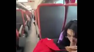 Blowjob and fucking in a public bus