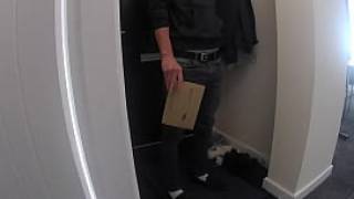 Recently divorced young mom flashes her body seduces and fucks delivery guy she let him cum inside