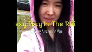 Asian teen publicly reveals herself in the rain