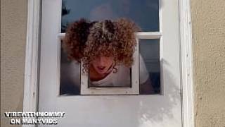 Jewish stepsister stuck in doggy door i must anal bang her to free her double creampe vibewithmommy